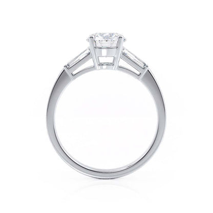 1 CT Round Three Stone Moissanite Engagement Ring