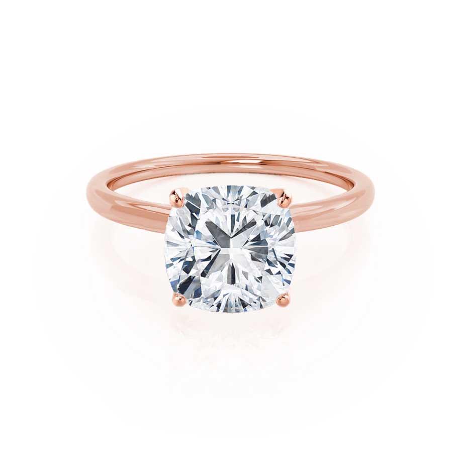 2 CT Cushion Solitaire Moissanite Engagement Ring