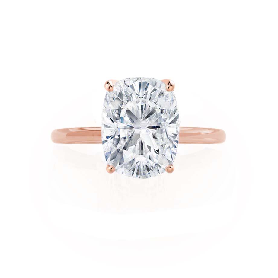 3 CT Elongated Cushion Solitaire Moissanite Engagement Ring