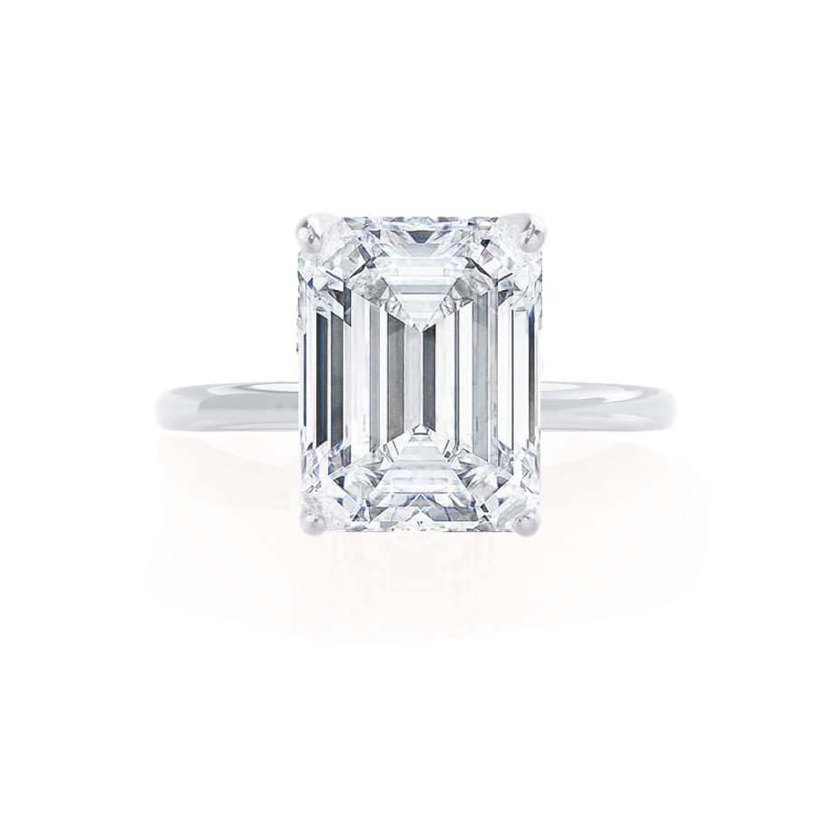 1.01 CT Emerald Solitaire Moissanite Engagement Ring