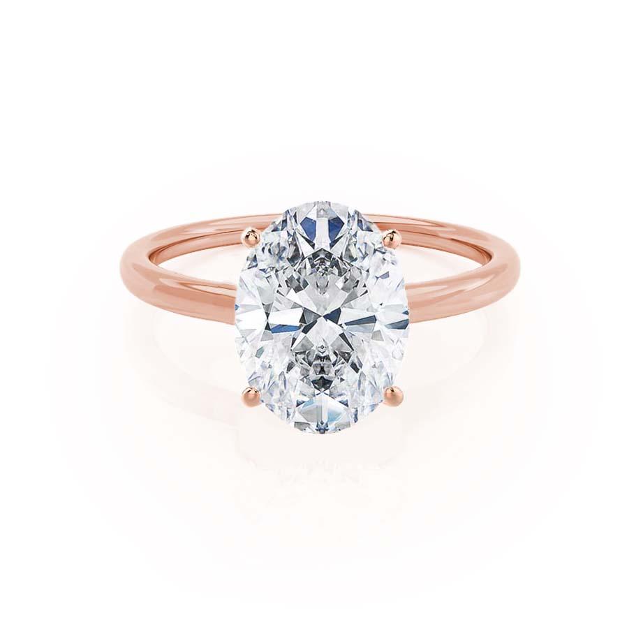0.9 CT Oval Solitaire Moissanite Engagement Ring