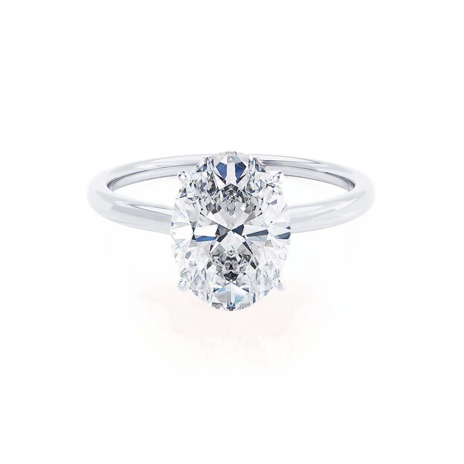 1.5 CT Oval Solitaire Moissanite Engagement Ring