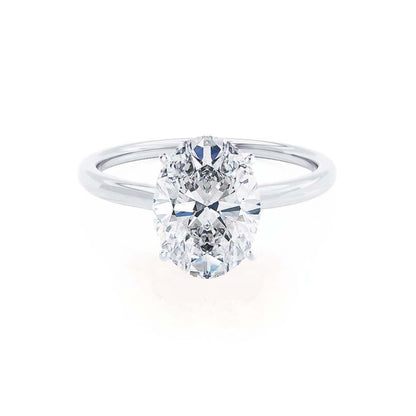 2.1 CT Oval Solitaire Moissanite Engagement Ring