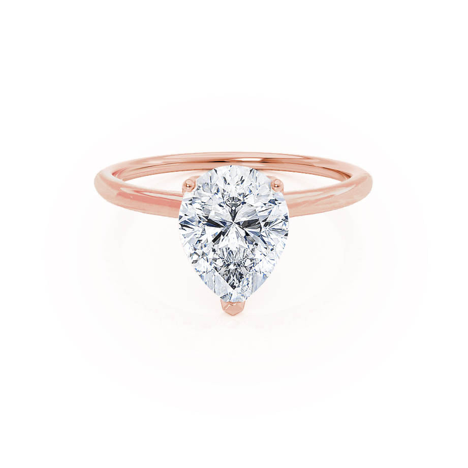 0.94 CT Pear Solitaire Moissanite Engagement Ring