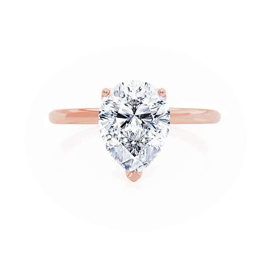0.94 CT Pear Solitaire Moissanite Engagement Ring