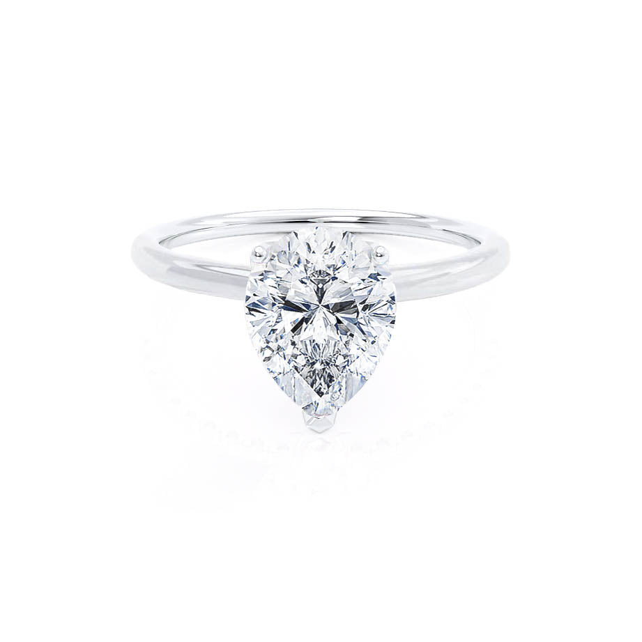 0.94 CT Pear Soitaire Moissanite Engagement Ring
