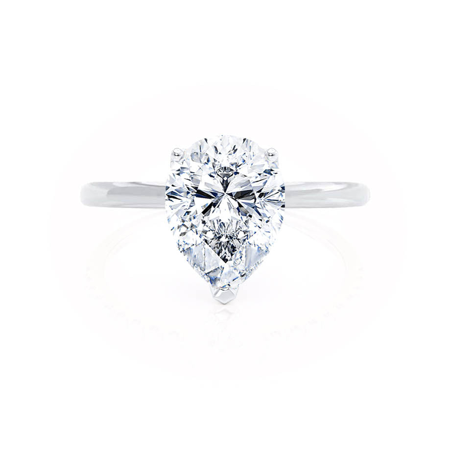 0.94 CT Pear Soitaire Moissanite Engagement Ring