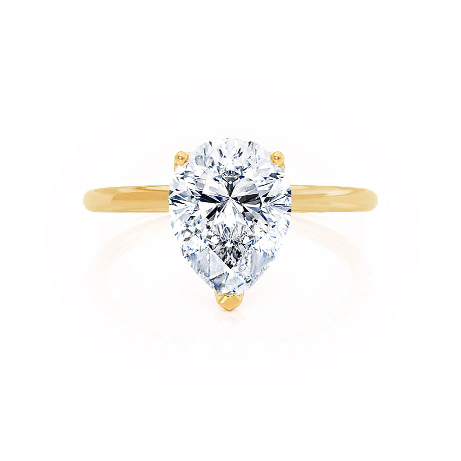 1.2 CT Pear Solitaire Moissanite Engagement Ring
