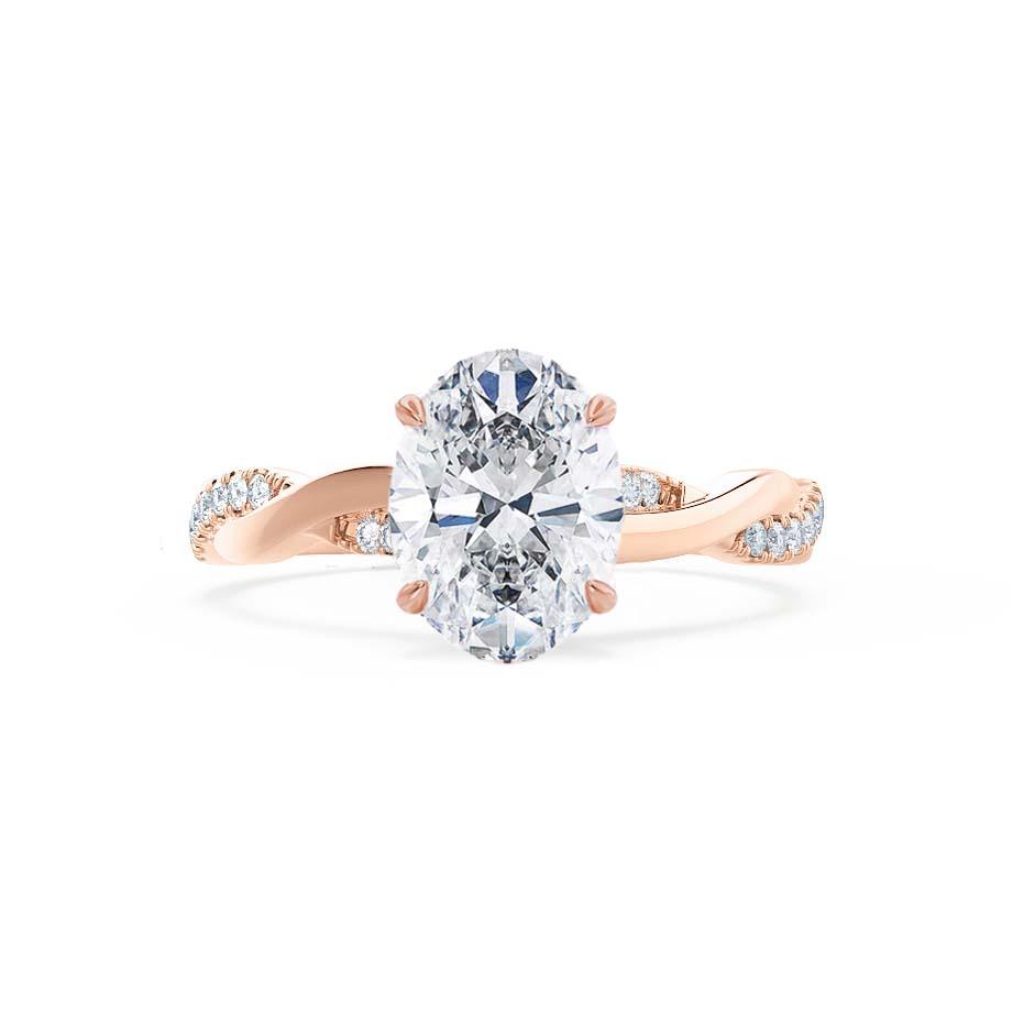1.5 CT Oval Pave Moissanite Engagement Ring
