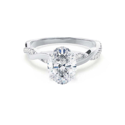 1.5 CT Oval Pave Moissanite Engagement Ring