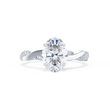 1.5 CT Oval Pave Moissanite Engagement Ring