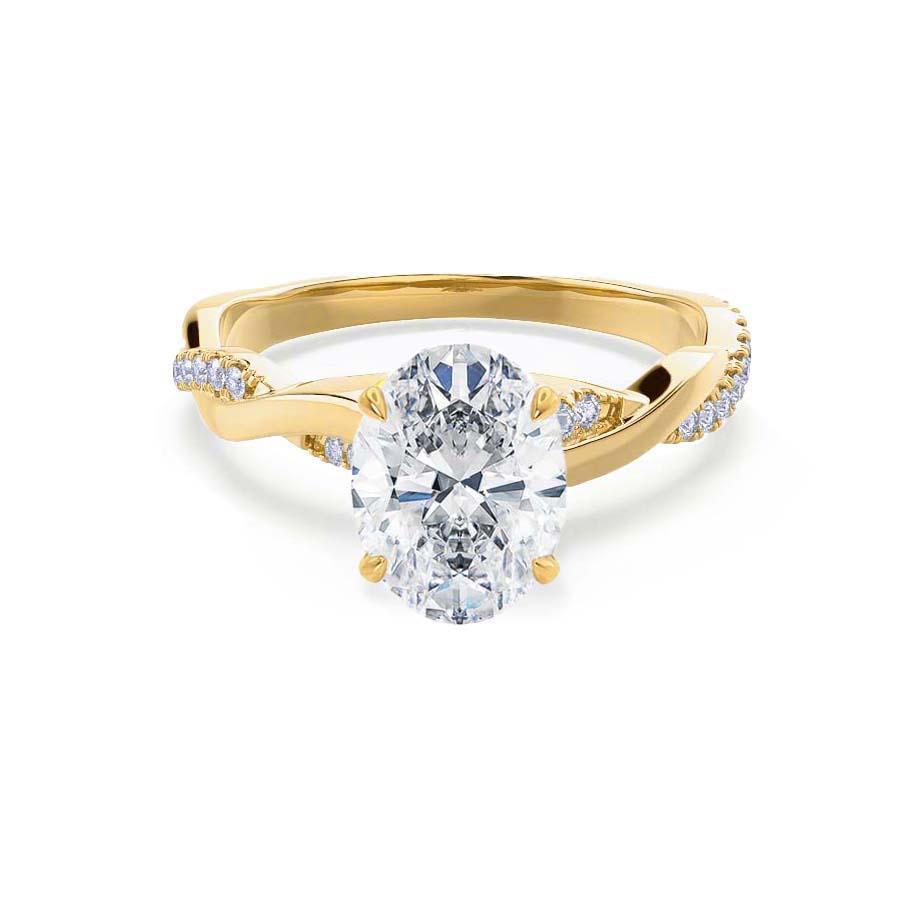 1.5 CT Oval Pave Moissanite Engagement Ring
