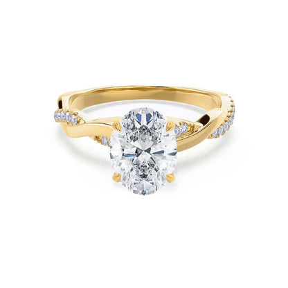 1.5 CT Oval Pave Moissanite Engagement Ring