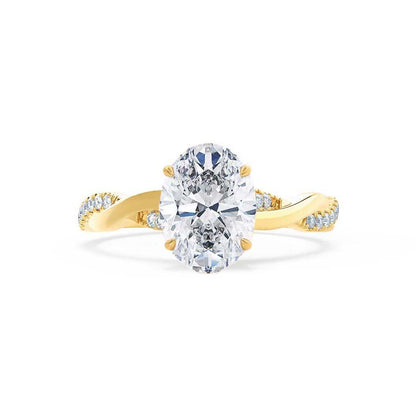 1.5 CT Oval Pave Moissanite Engagement Ring