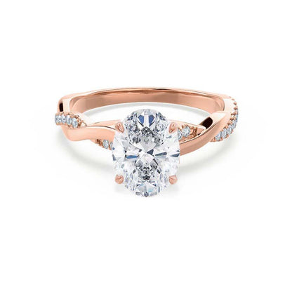 1.5 CT Oval Pave Moissanite Engagement Ring