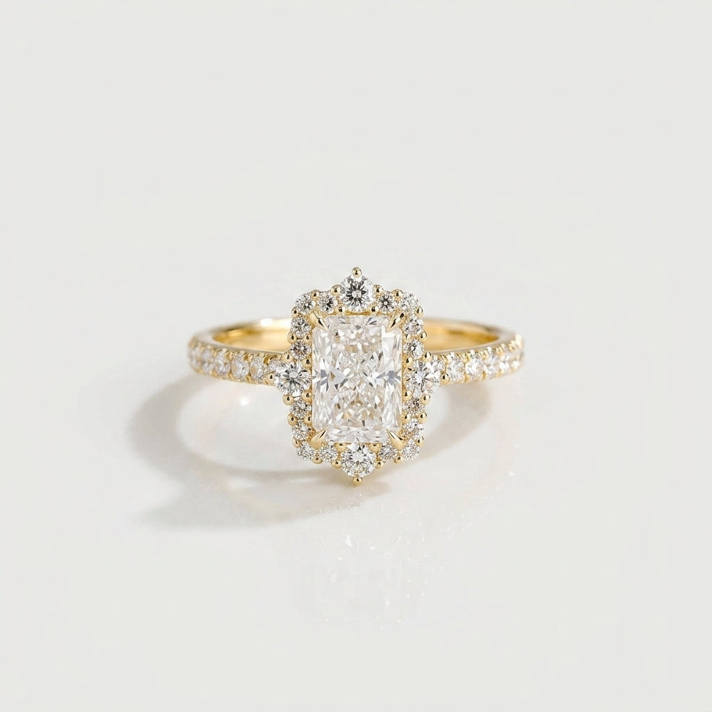 2 CT Marquise Pave Lab Grown Engagement Ring