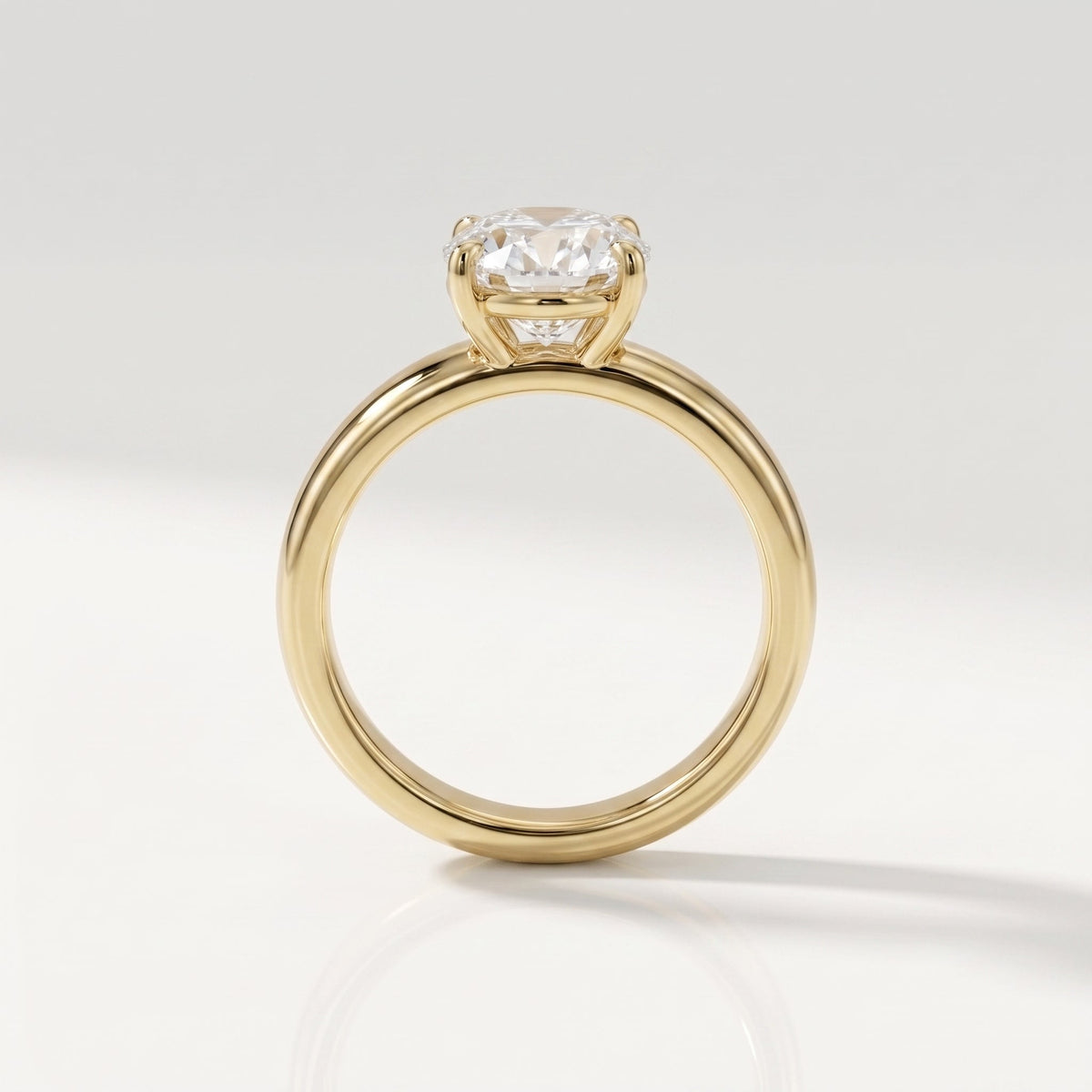 1.5 CT Oval Solitaire Lab Grown Diamond Engagement Ring