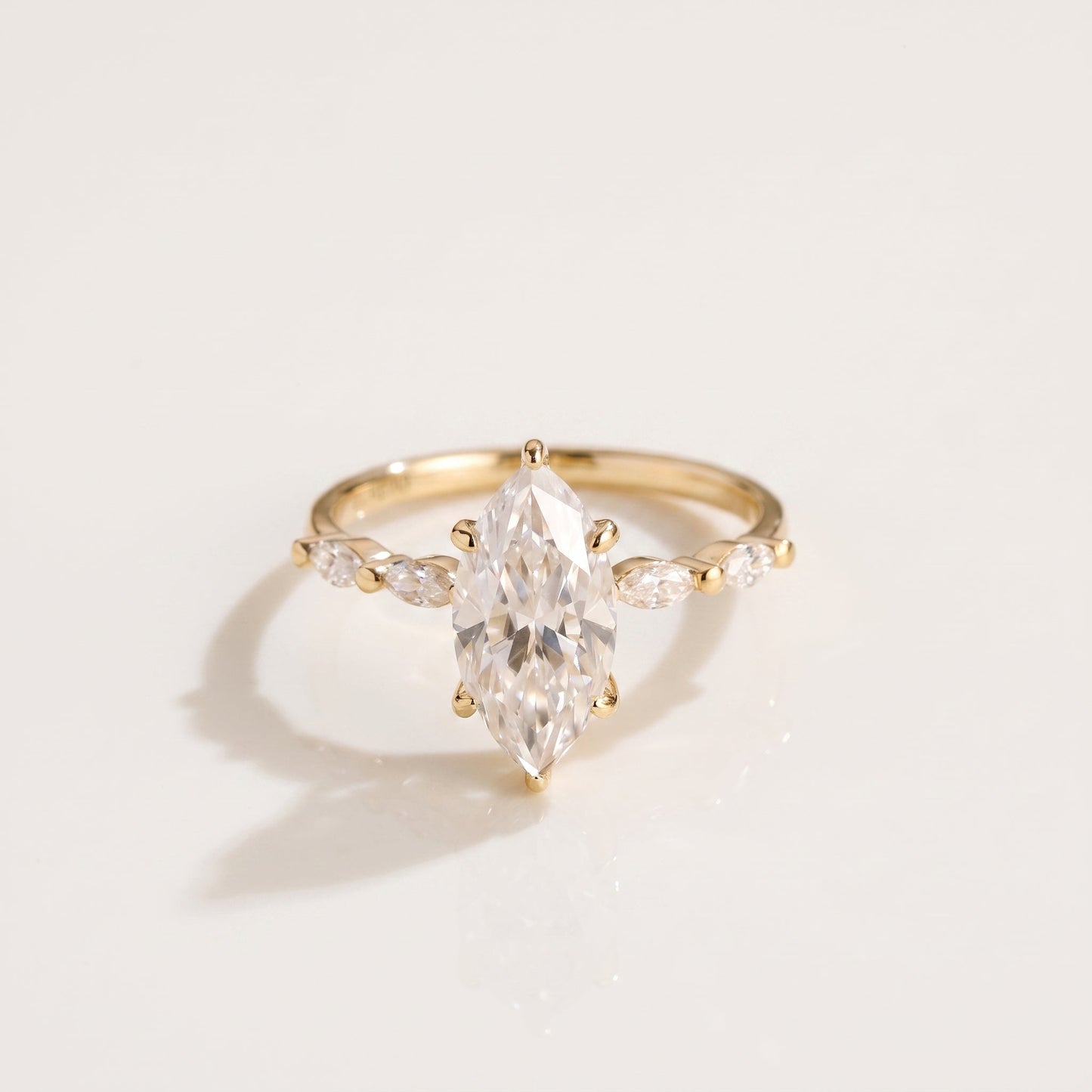 2 CT Marquise Pave Lab Grown Engagement Ring
