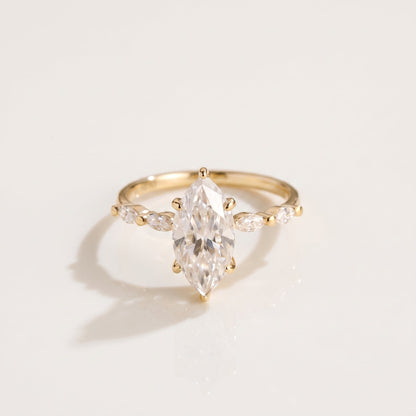 2 CT Marquise Pave Lab Grown Engagement Ring