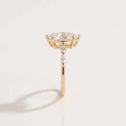 2 CT Marquise Pave Lab Grown Engagement Ring