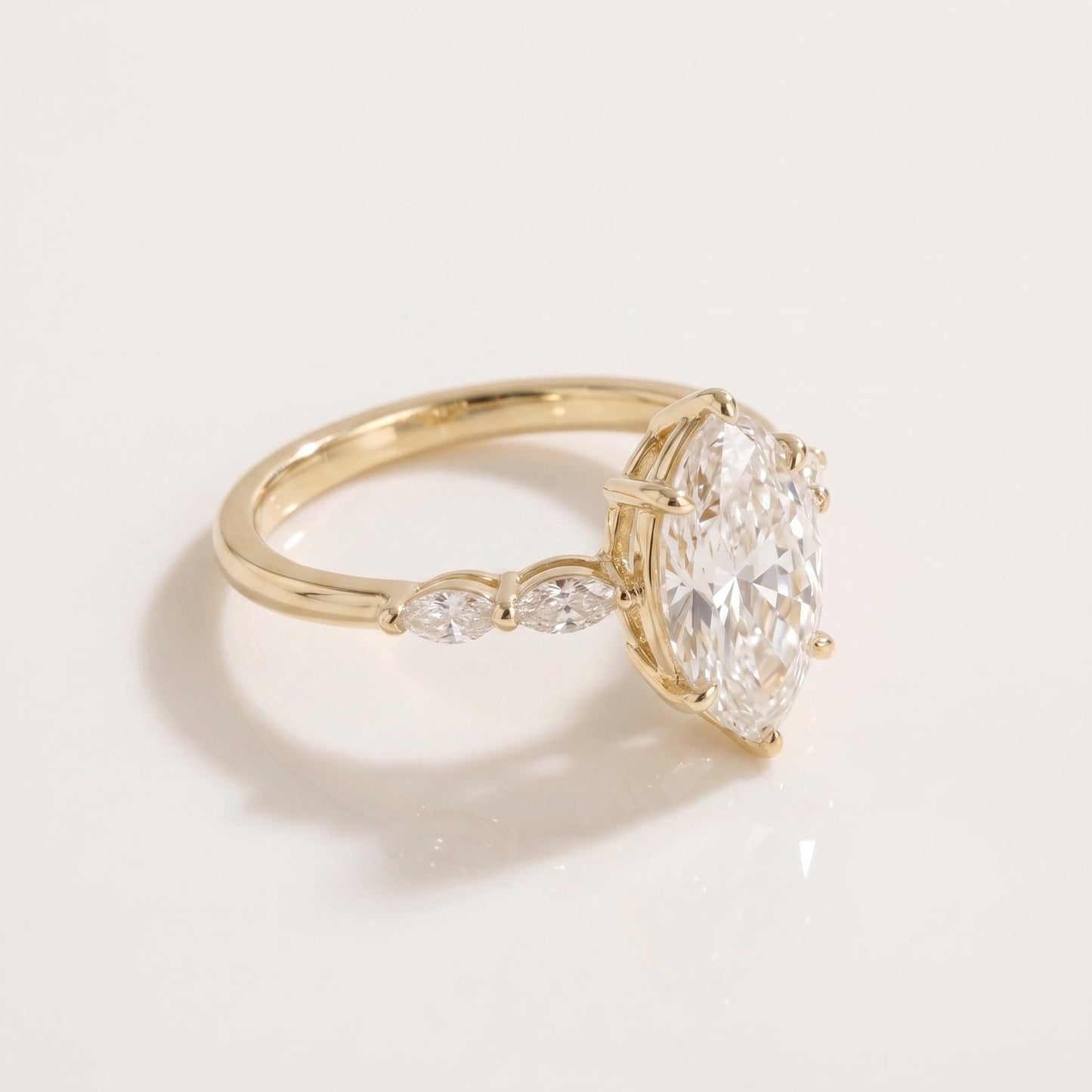 2 CT Marquise Pave Lab Grown Engagement Ring