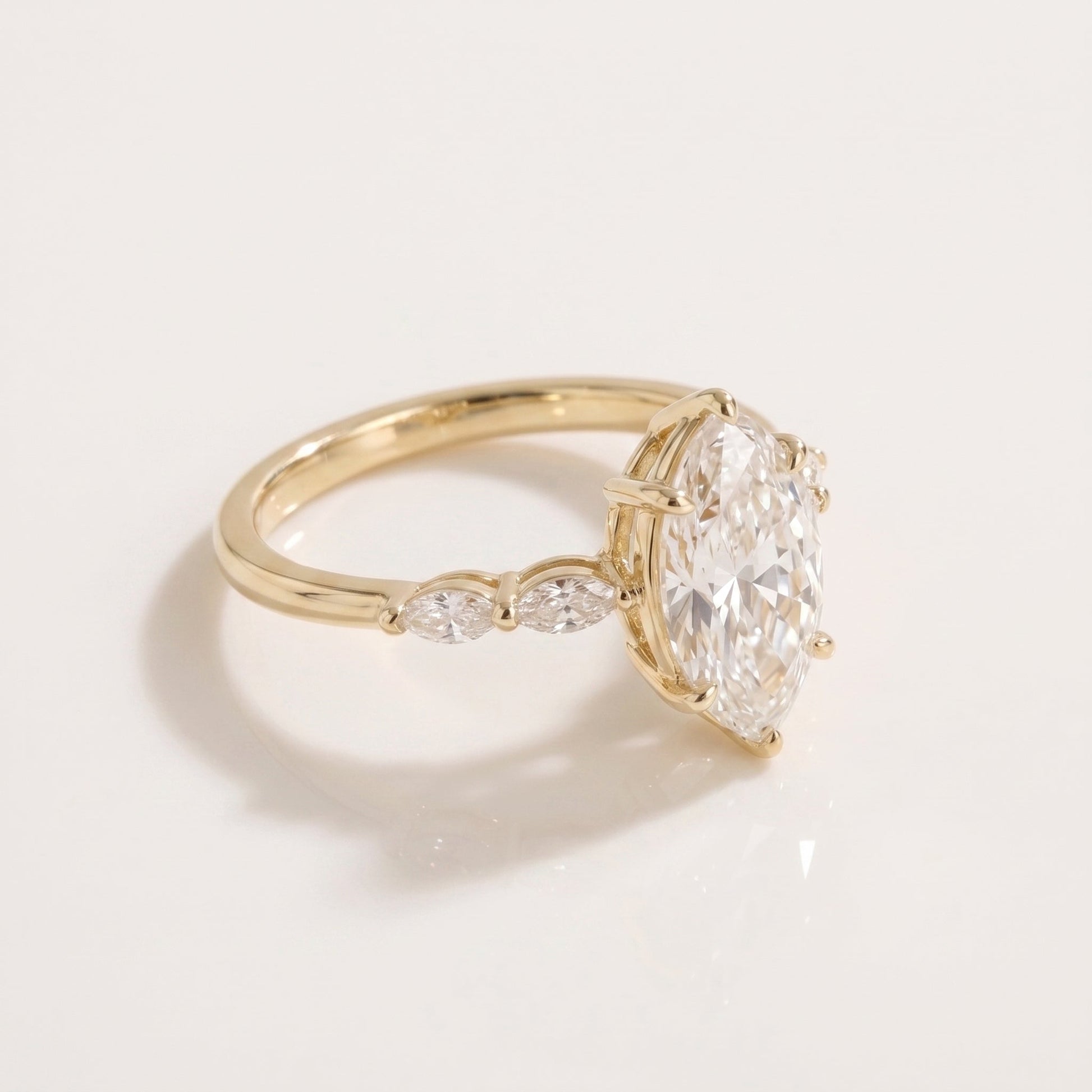2 CT Marquise Pave Lab Grown Engagement Ring