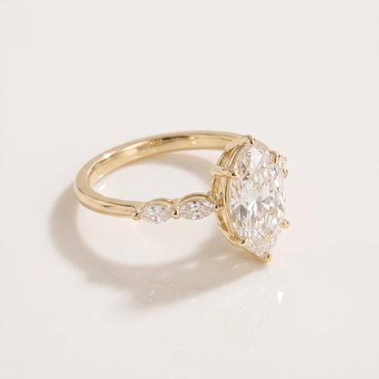 2 CT Marquise Pave Lab Grown Engagement Ring