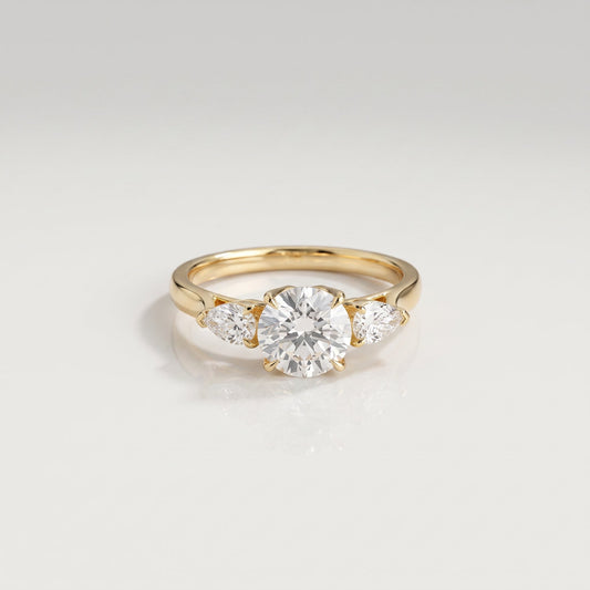 1.73 CT Round Three Stone Lab Grown Diamond Engagement Ring