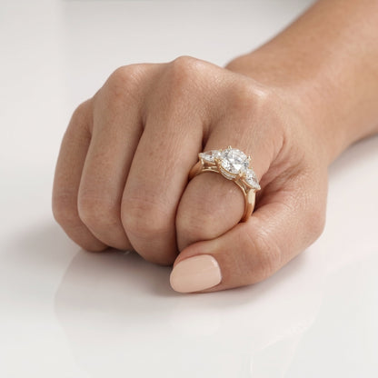 2 CT Marquise Pave Lab Grown Engagement Ring