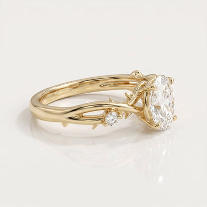 1 CT Oval Pave Lab Grown Diamond Engagement Ring