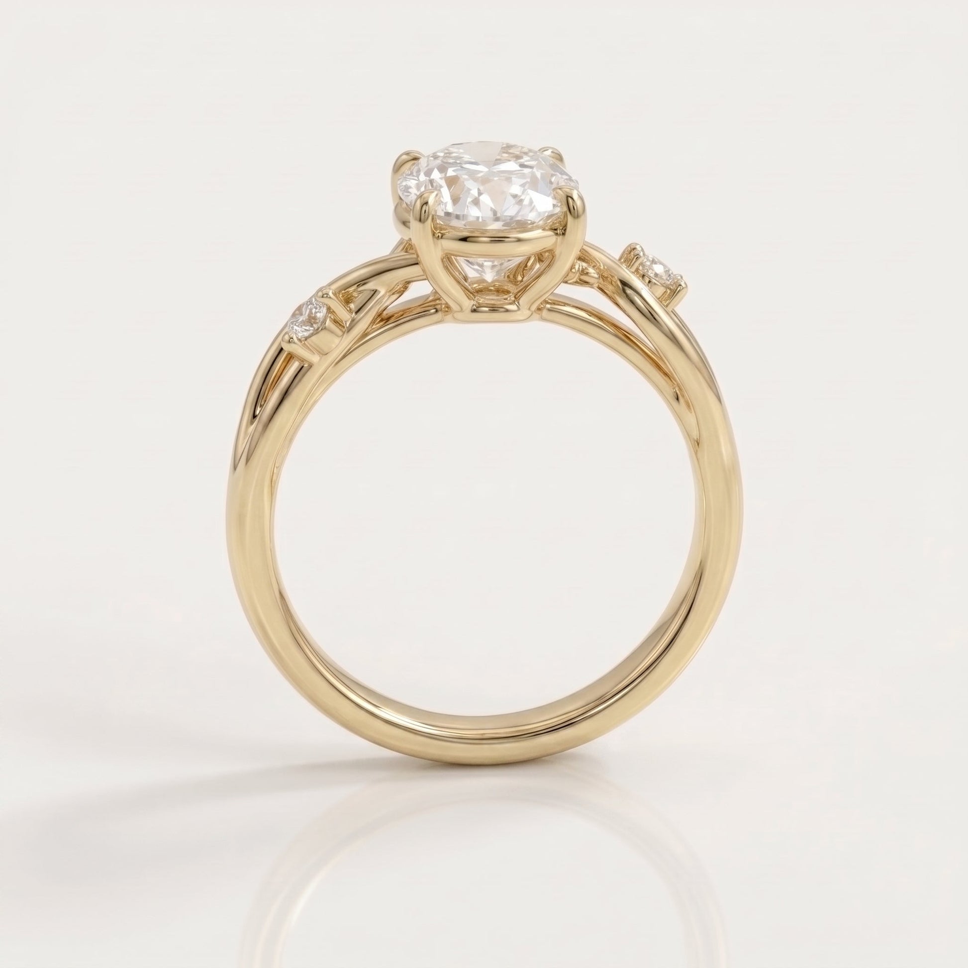 2 CT Marquise Pave Lab Grown Engagement Ring