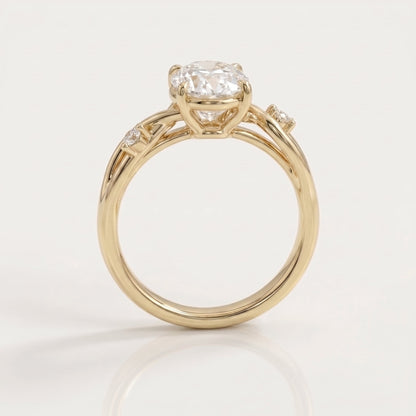 2 CT Marquise Pave Lab Grown Engagement Ring