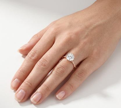 2 CT Round Solitaire Twisted Shank Lab Grown Diamond Engagement Ring