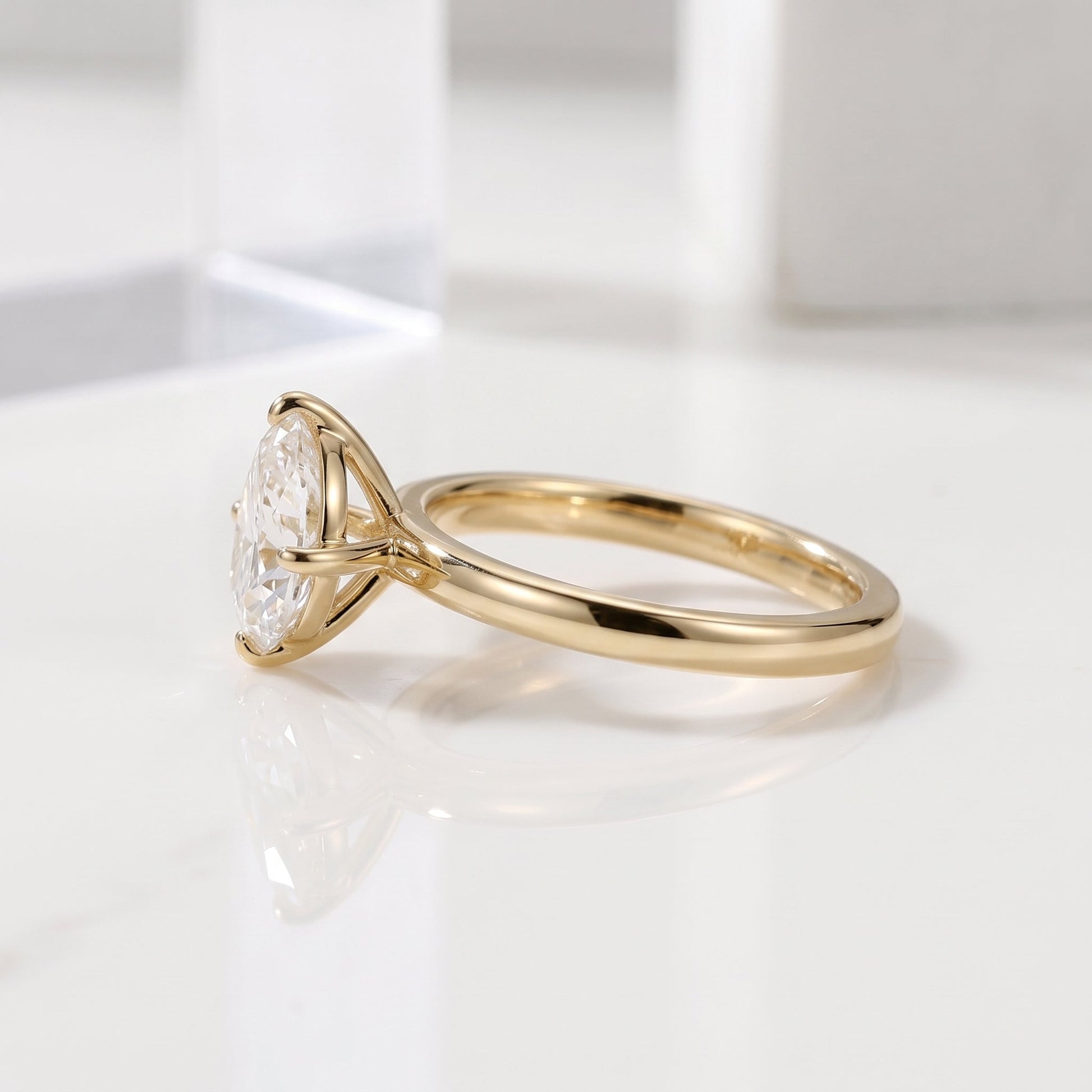2 CT Marquise Pave Lab Grown Engagement Ring