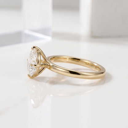 2 CT Marquise Pave Lab Grown Engagement Ring