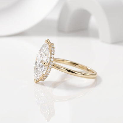 2 CT Marquise Pave Lab Grown Engagement Ring