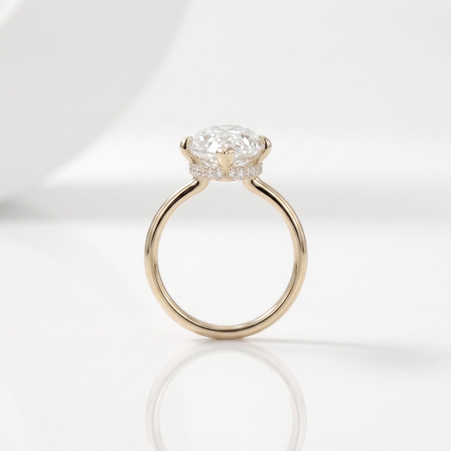 2 CT Marquise Pave Lab Grown Engagement Ring