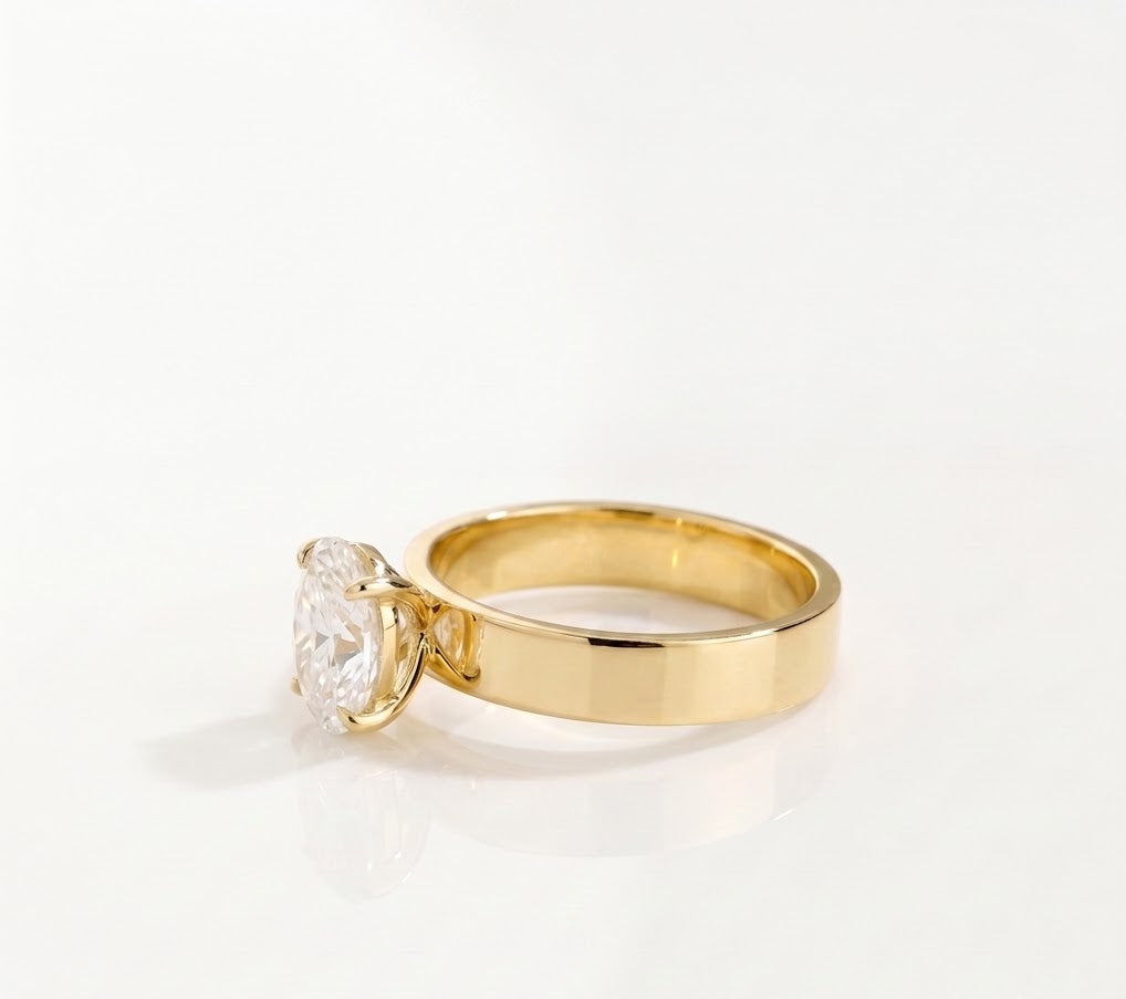 2 CT Oval Solitaire Lab Grown Diamond Engagement Ring