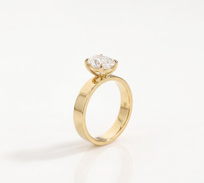 2 CT Oval Solitaire Lab Grown Diamond Engagement Ring