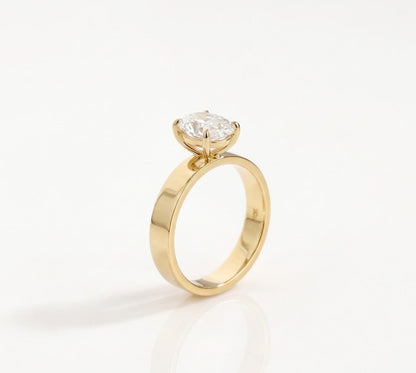 2 CT Oval Solitaire Lab Grown Diamond Engagement Ring