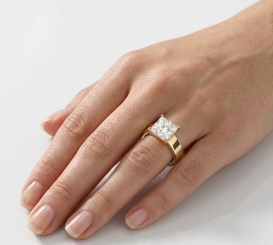 3 CT Princess Solitaire Lab Grown Diamond Engagement Ring