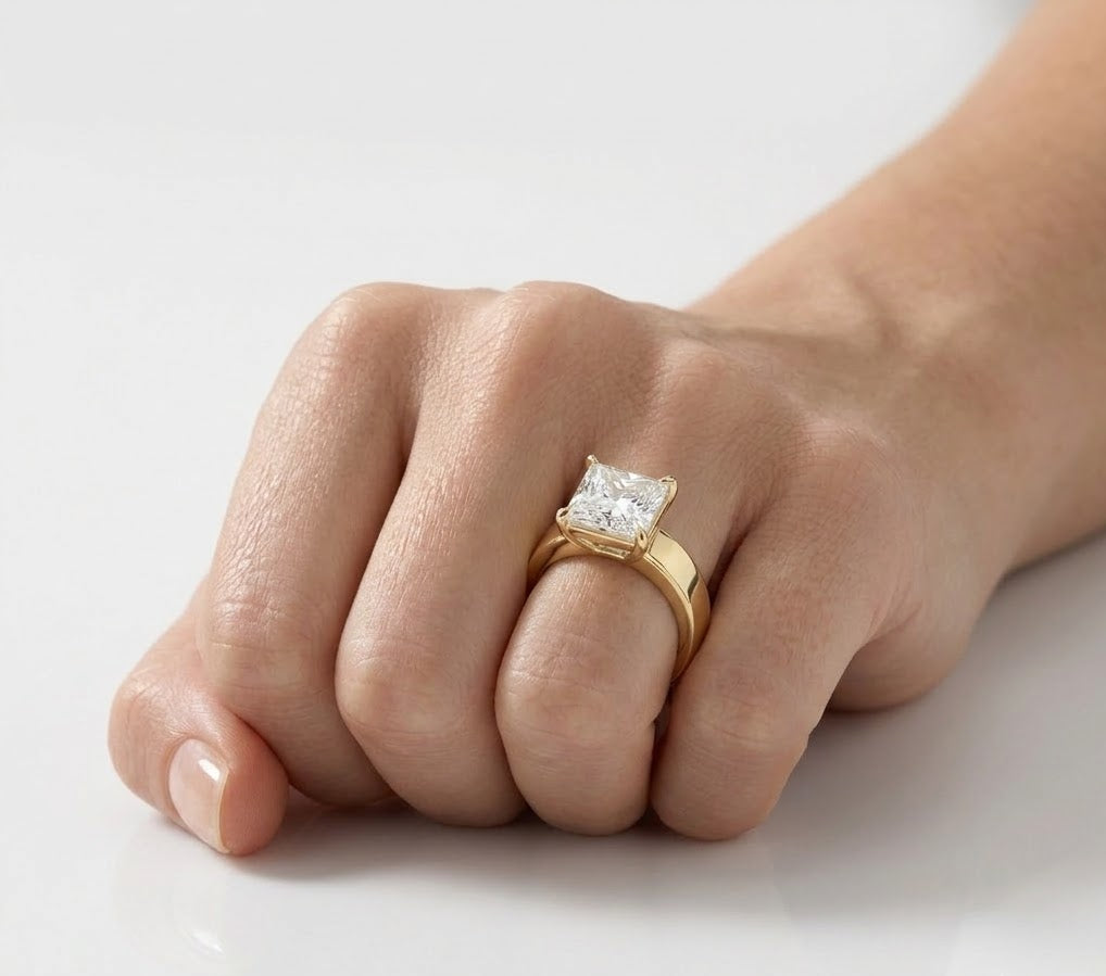 3 CT Princess Solitaire Lab Grown Diamond Engagement Ring