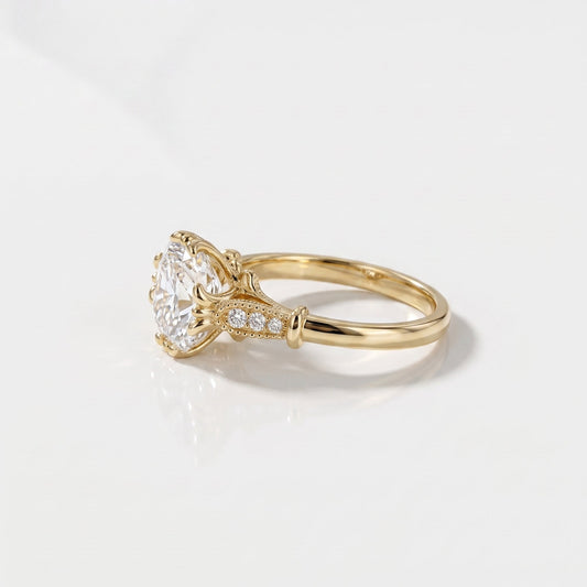 2 CT Marquise Pave Lab Grown Engagement Ring