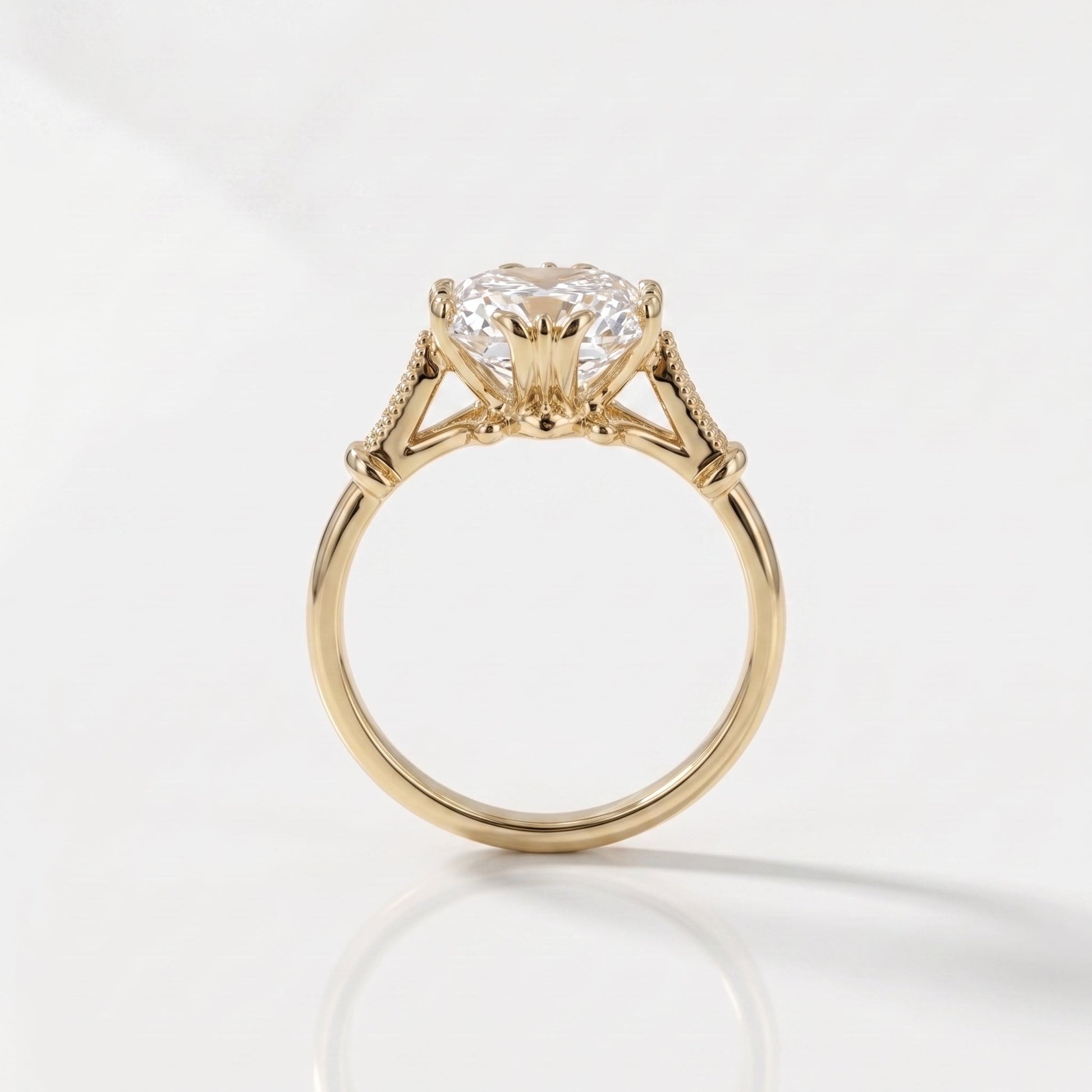 2 CT Marquise Pave Lab Grown Engagement Ring
