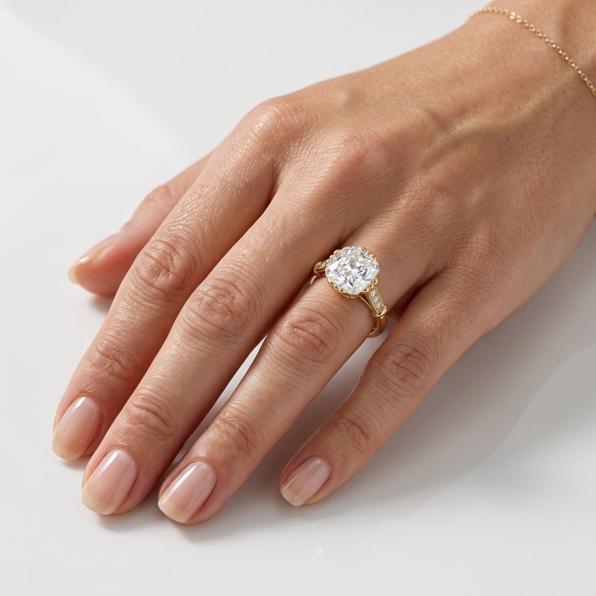 2 CT Marquise Pave Lab Grown Engagement Ring