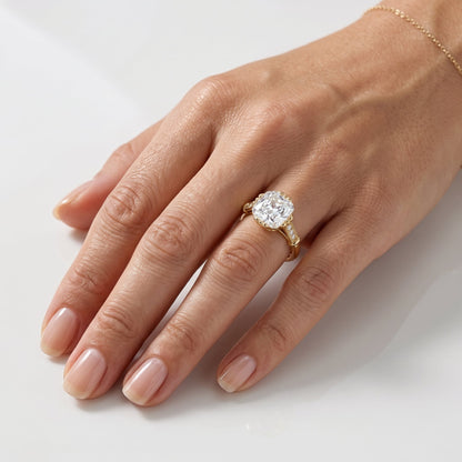 2 CT Marquise Pave Lab Grown Engagement Ring