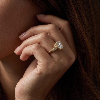 2 CT Marquise Pave Lab Grown Engagement Ring