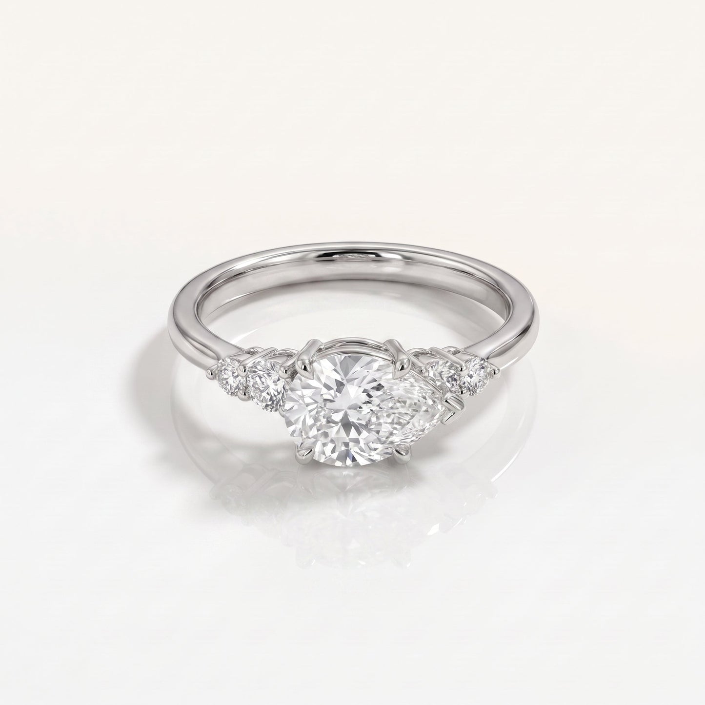 2 CT Marquise Pave Lab Grown Engagement Ring