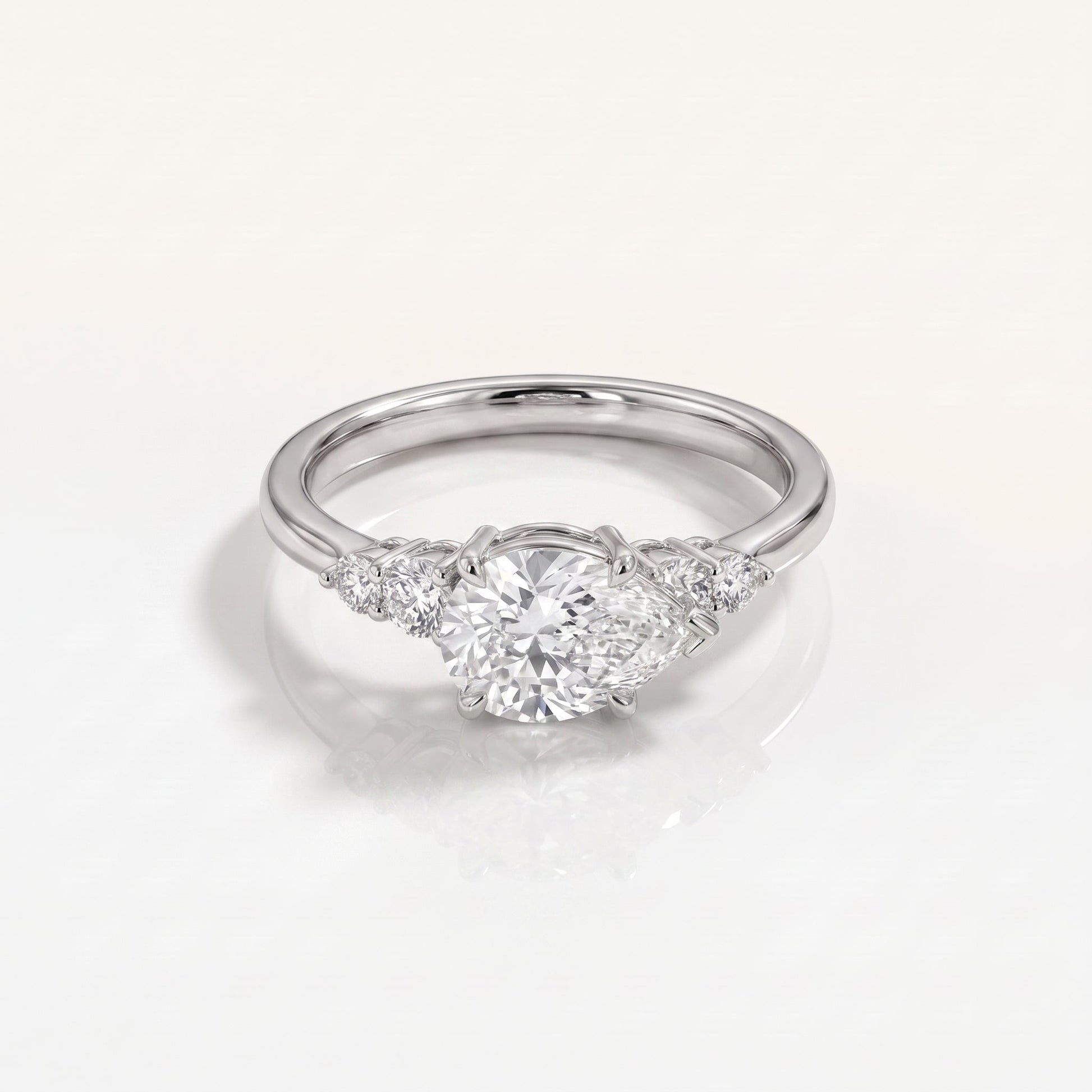 2 CT Marquise Pave Lab Grown Engagement Ring