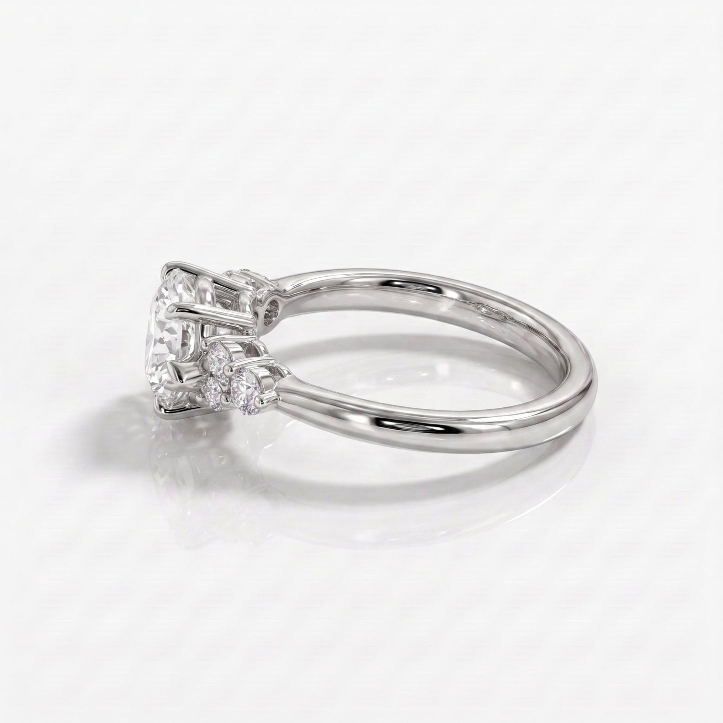 2 CT Marquise Pave Lab Grown Engagement Ring